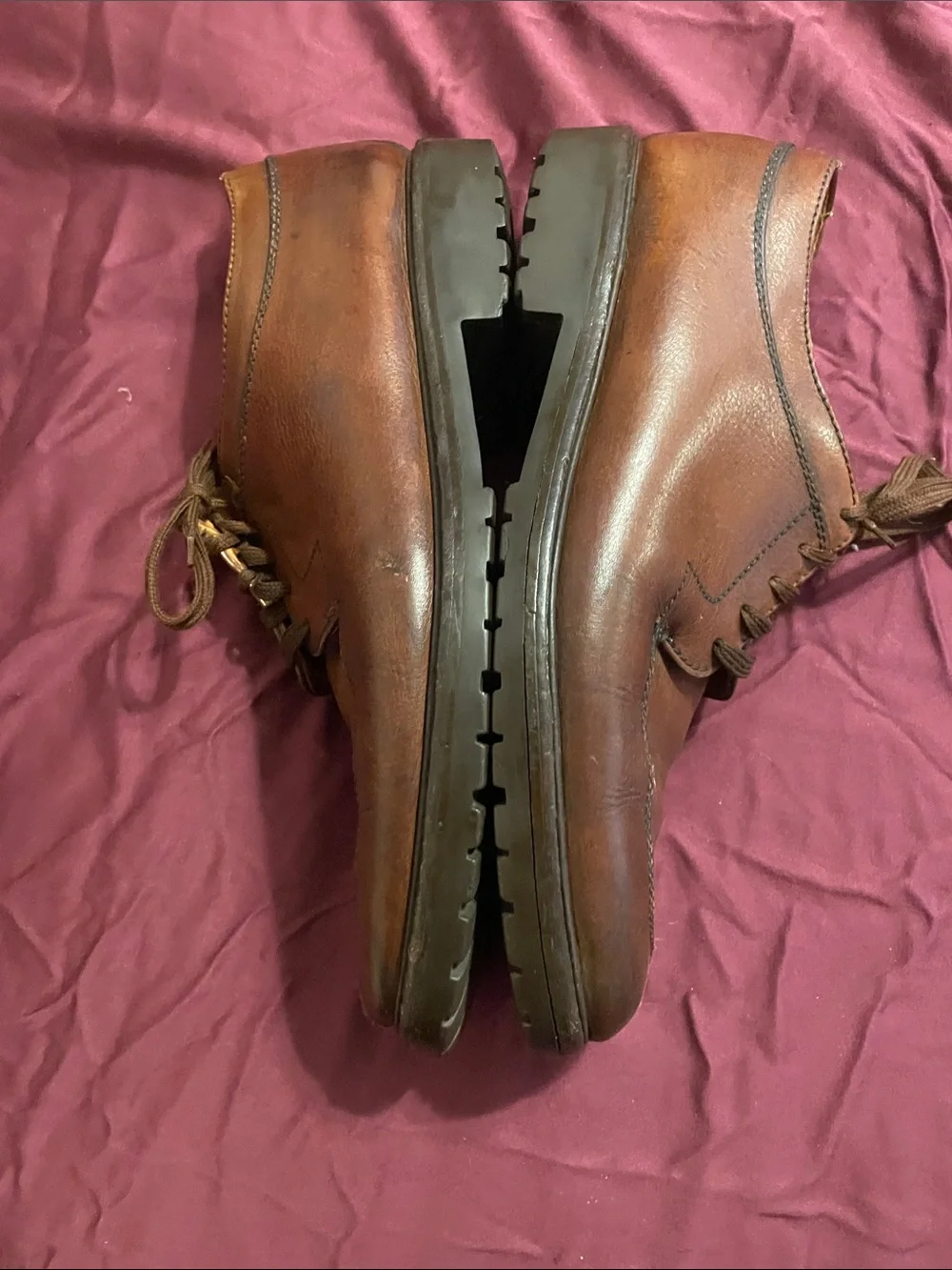 Ralph Lauren Country Brown Leather Lace-Up Oxford Shoes vintage 1980-1990s line
